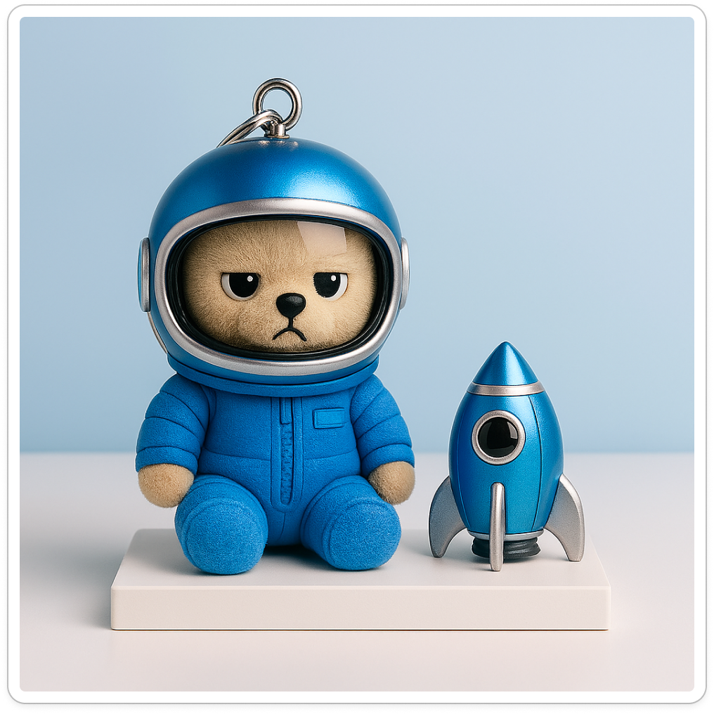 Grumpy Space Bear – Blue Voyager
